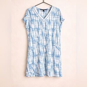 Tahari - Blue and White Tie-Dye Swim Coverup